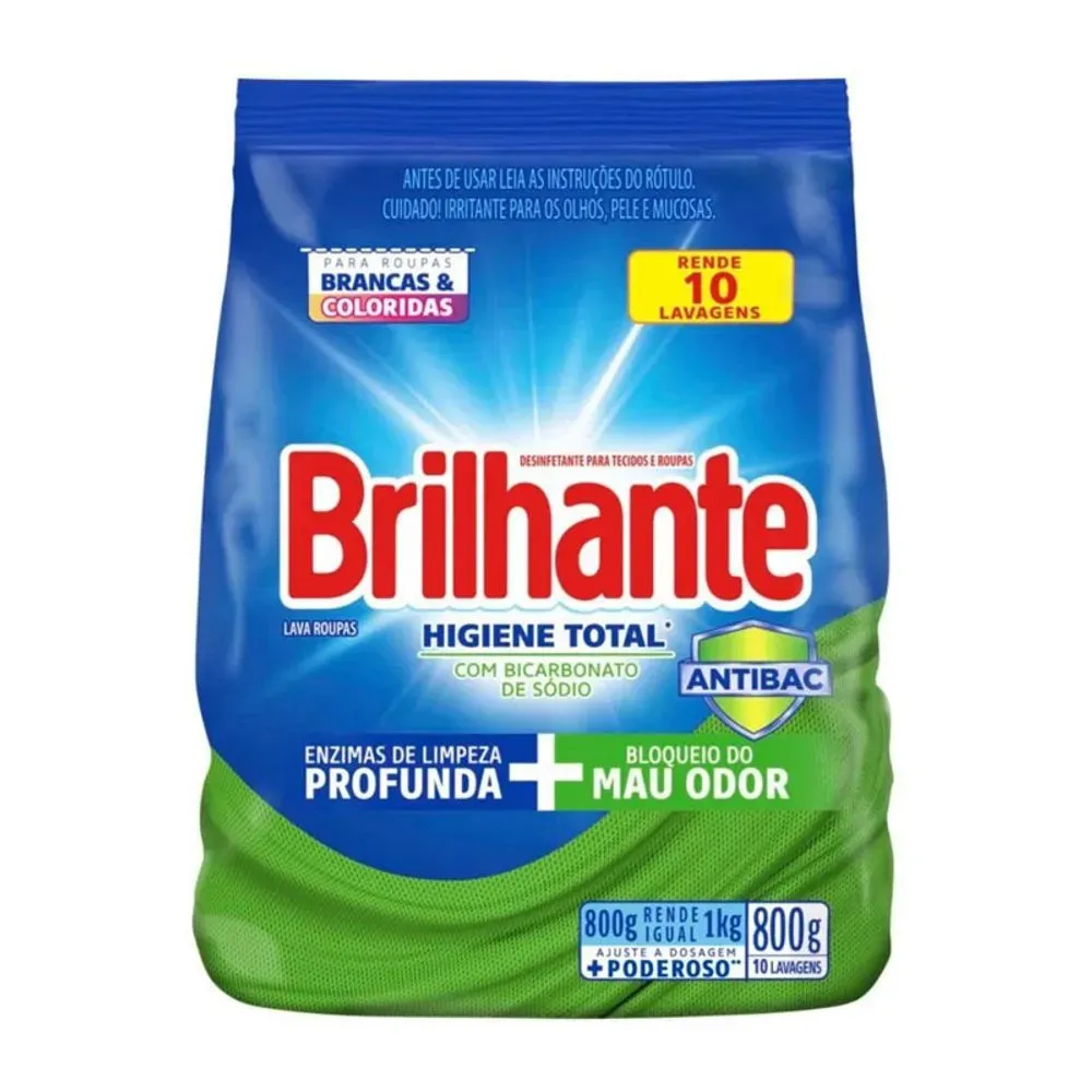 LAVA ROUPA PÓ BRILHANTE SANITIZANTE 800G