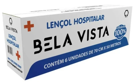 LENCOL HOSPITALAR BELA VISTA 70CM X 50M  C/6R.