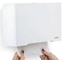 DISPENSER P/ PAPEL TOALHA (FRENTE INOX) BRANCO NOBRE
