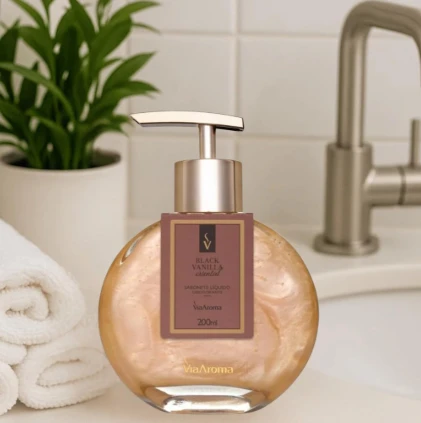 SABONETE LIQUIDO BLACK VANILLA 200ML VIA AROMA
