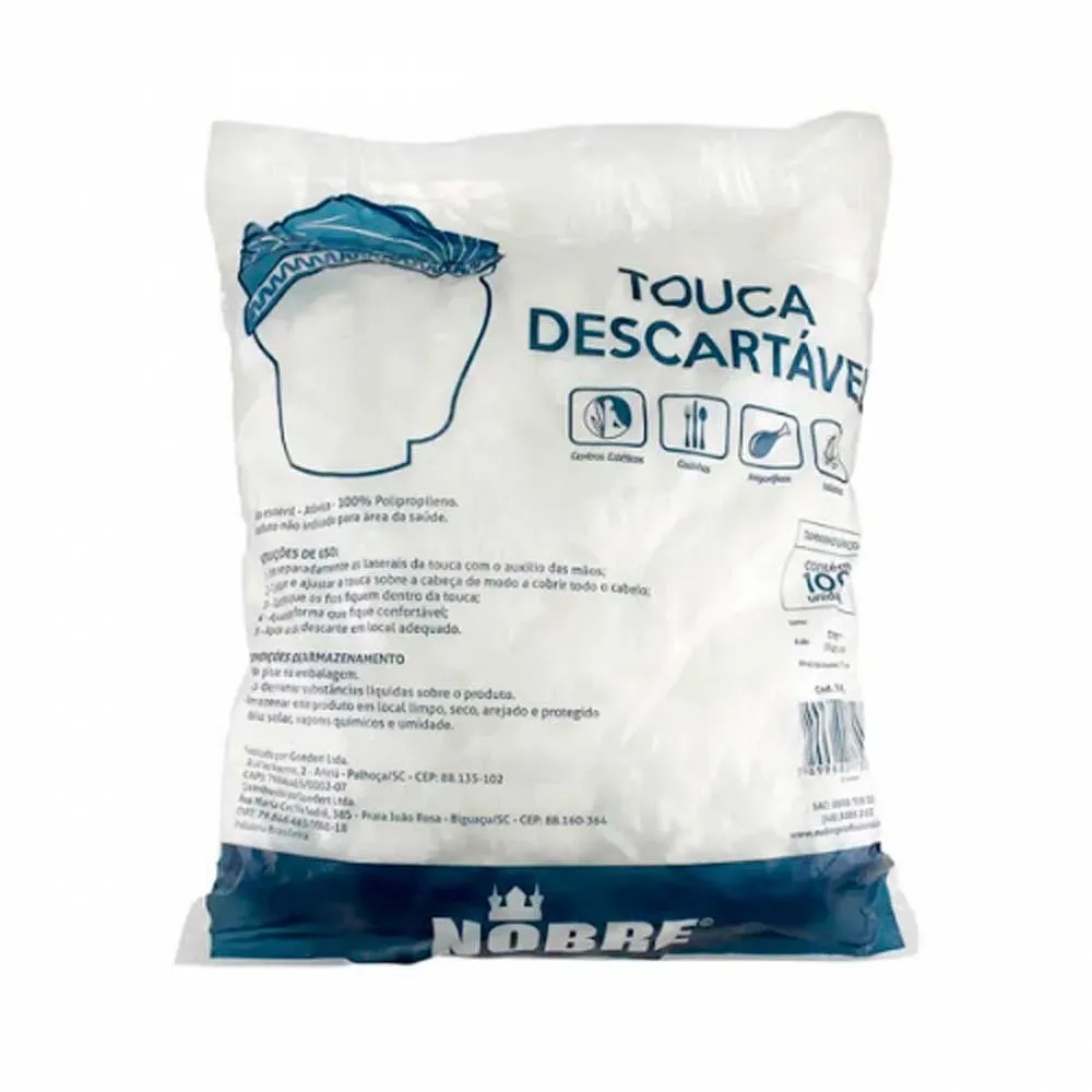 TOUCA DESCARTAVEL (SANFONADA/PCT C/100UN.) NOBRE NOVO
