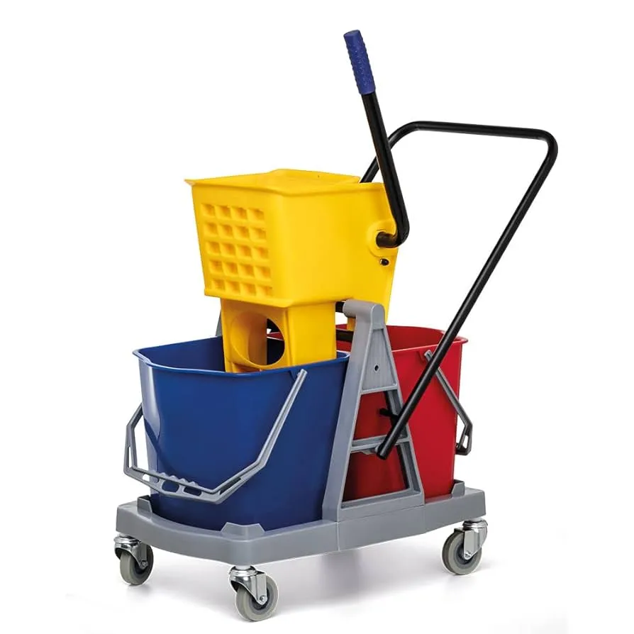 CARRO P/LIMP PROF 34L (BALDE DUPLO AZUL VERM E CINZA - NOBRE
