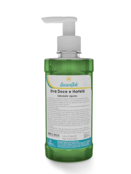 SABONETE LIQUIDO ERVA DOCE E HORTELA 500ML  SUAVETOK