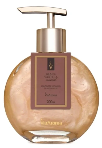 SABONETE LIQUIDO BLACK VANILLA 200ML VIA AROMA