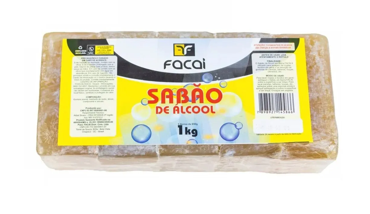 SABAO DE ALCOOL 1 KG 5X200G  FACAI