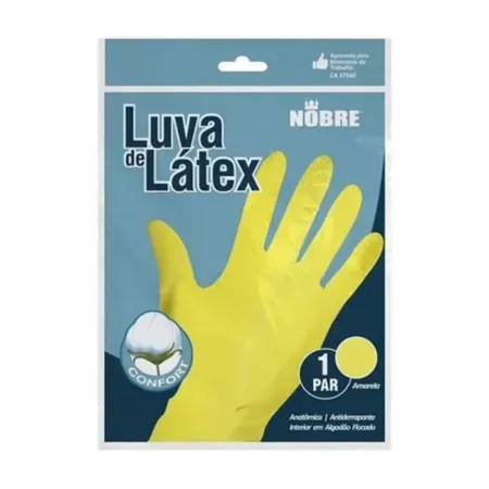 LUVA LATEX "M" AMARELA  - NOBRE