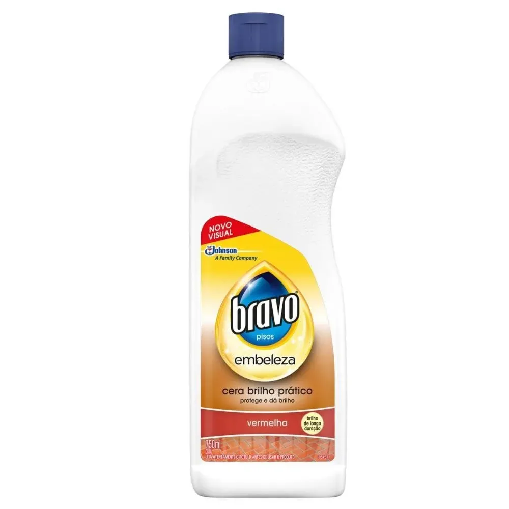 CERA BRAVO BRILHO PRATICO VERMELHA 750ML