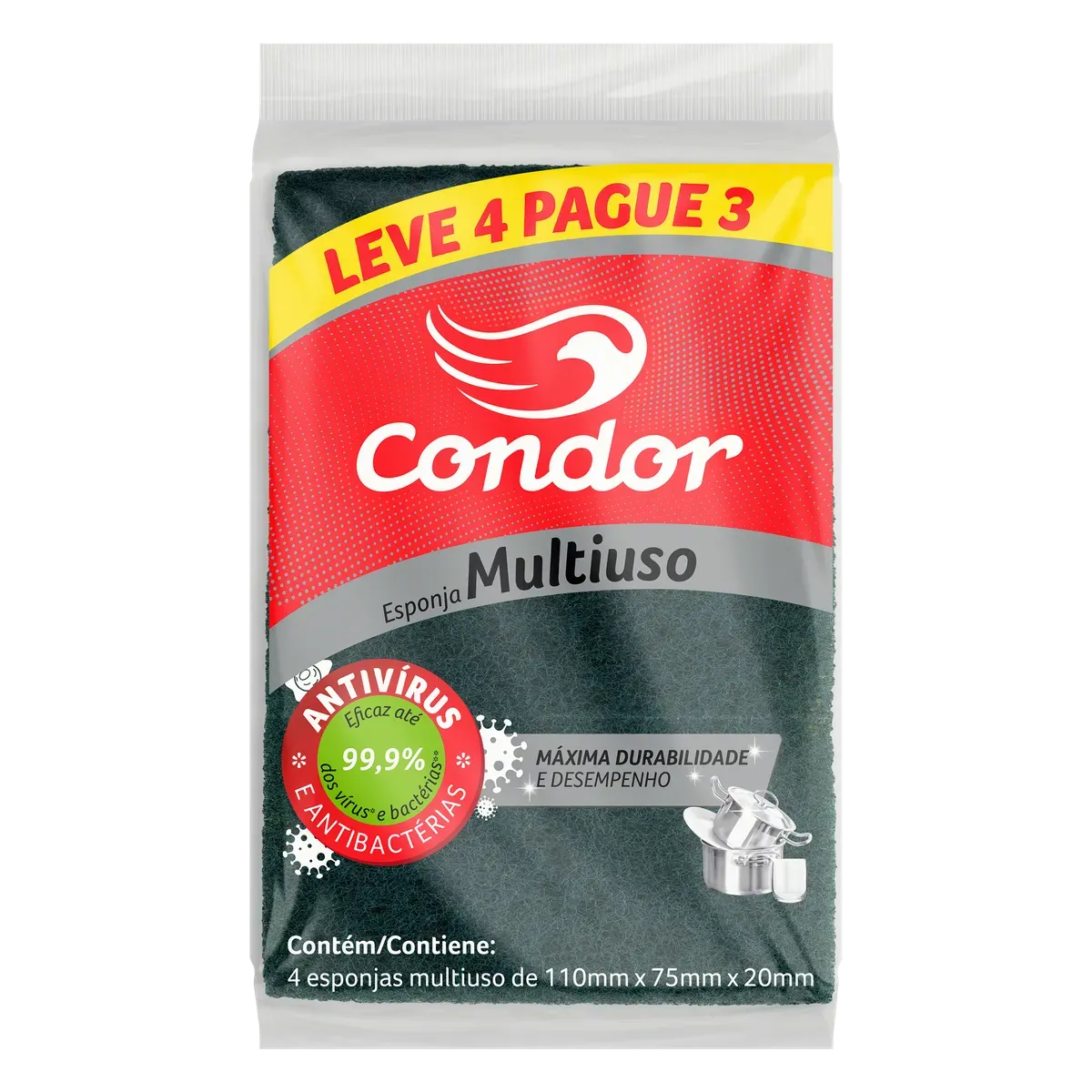 ESPONJA MULTIUSO LIMP PESADA L4P3 CONDOR