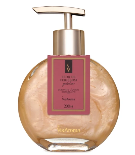 SABONETE LIQUIDO FLOR DE CEREJEIRA 200ML VIA AROMA