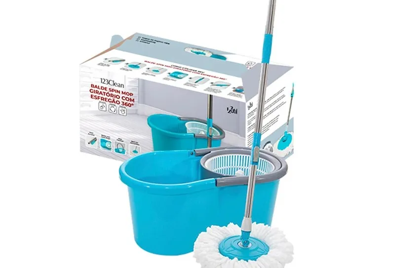 BALDE SPIN MOP 360 COM ESFREGAO 123CLEAN