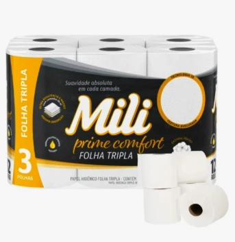 PAPEL HIGENICO MILI FOLHA TRIPLA  12R