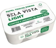TOALHA BOBINA BELA VISTA LIGHT 20CM X 200M FARDO C/6 ROLOS